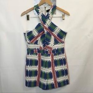 Adelyn Rae Aztec Embroidered Multicolor Romper Size Small